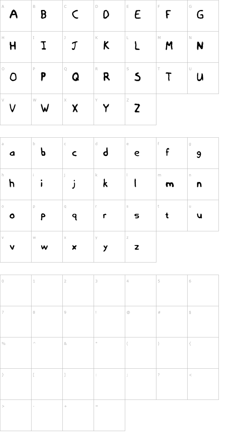 Character Map Empty Trash Font