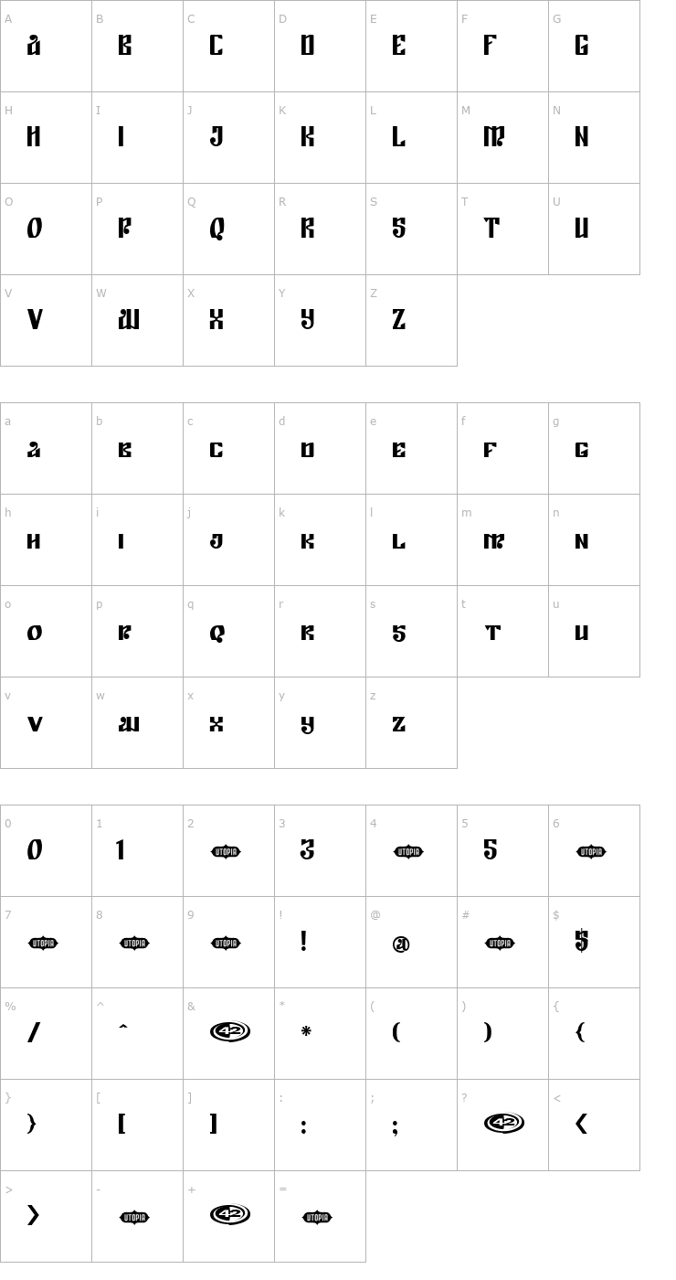 Character Map Empyra Font