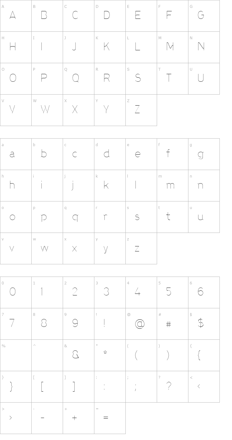 Character Map Enabler-Thin Font