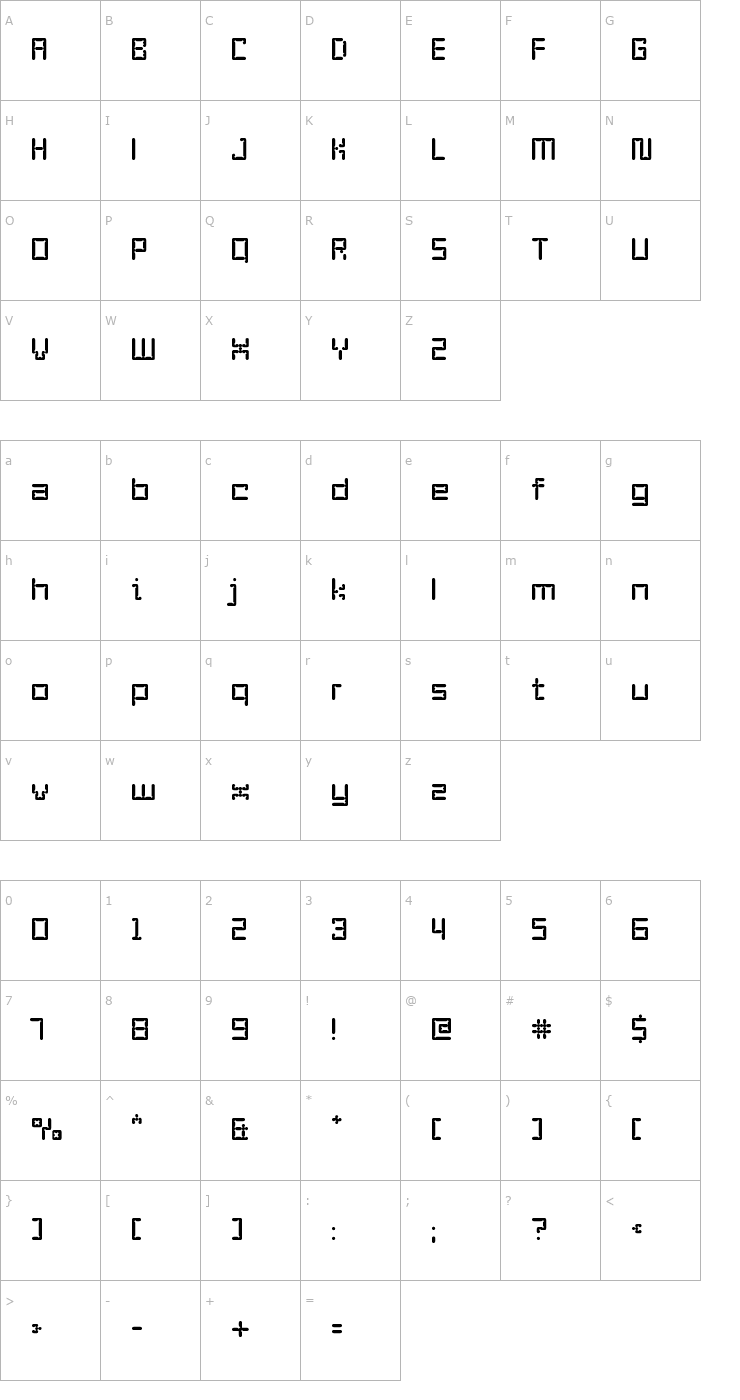 Character Map Enam Font