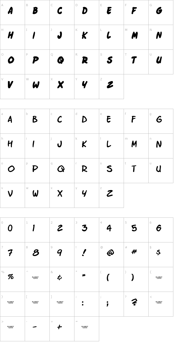Character Map Enchilada Font