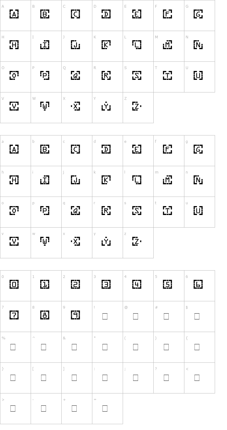 Character Map Encounter Font