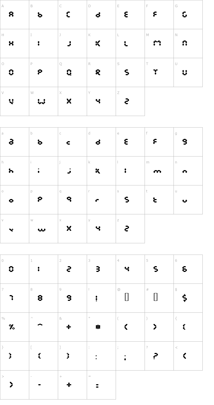 Character Map EndlessShowroom Black Font