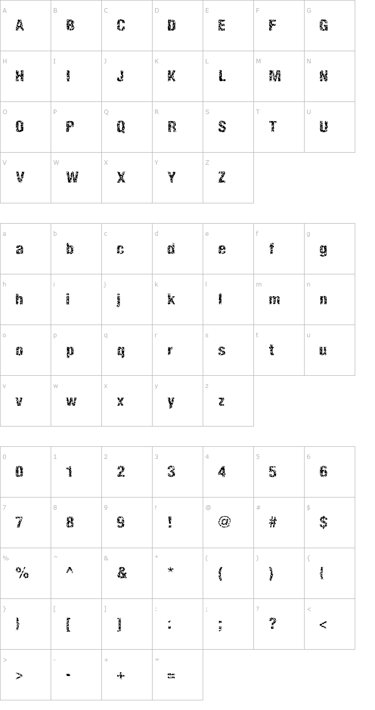 Character Map EnemaLight Font