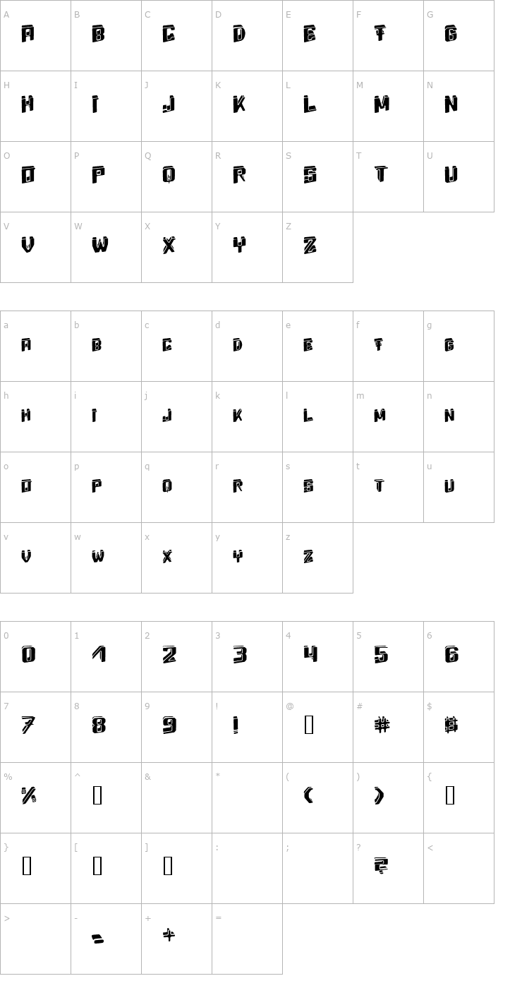 Character Map Energydimension Font