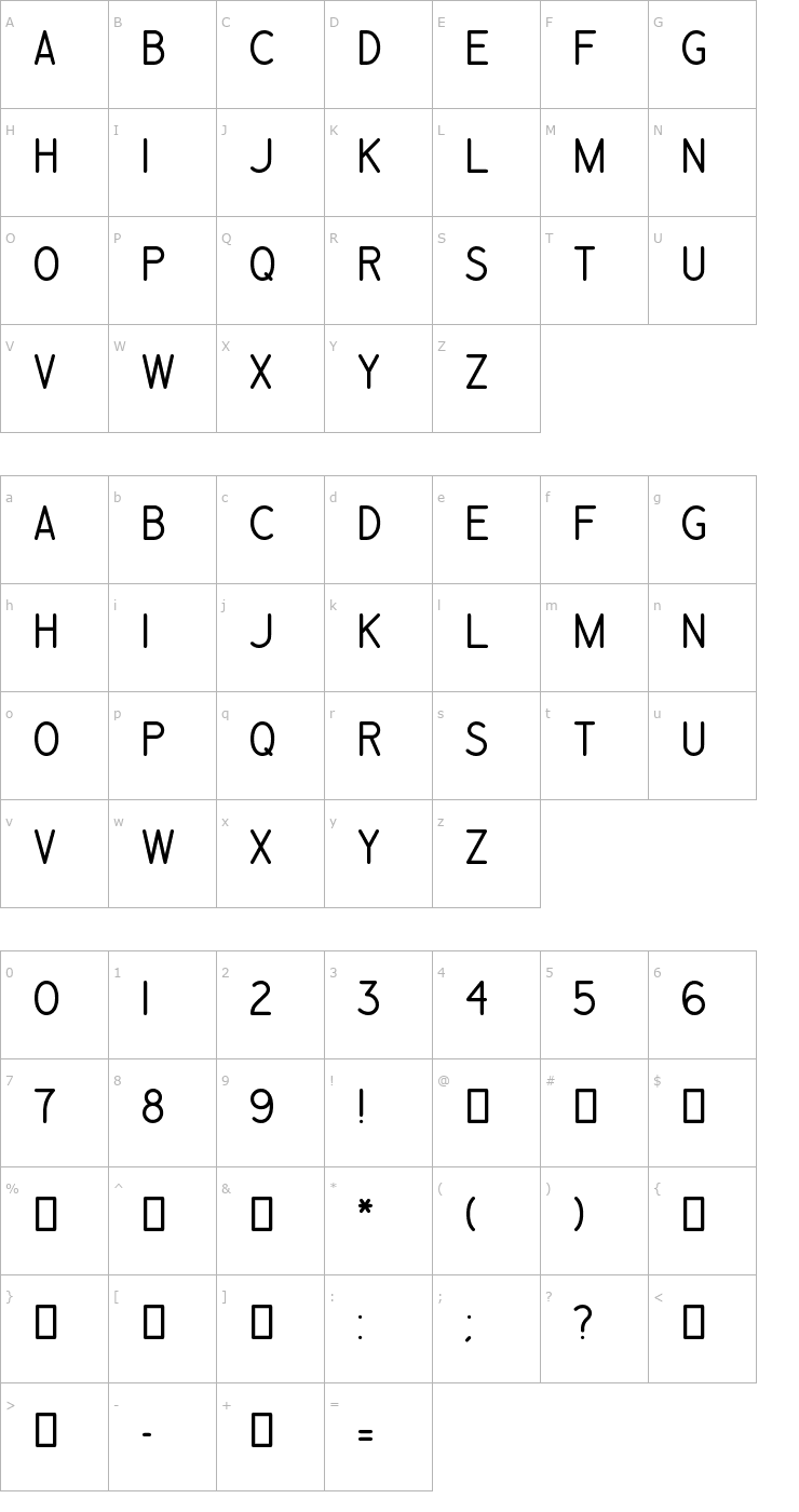 Character Map Engineering Plot Font