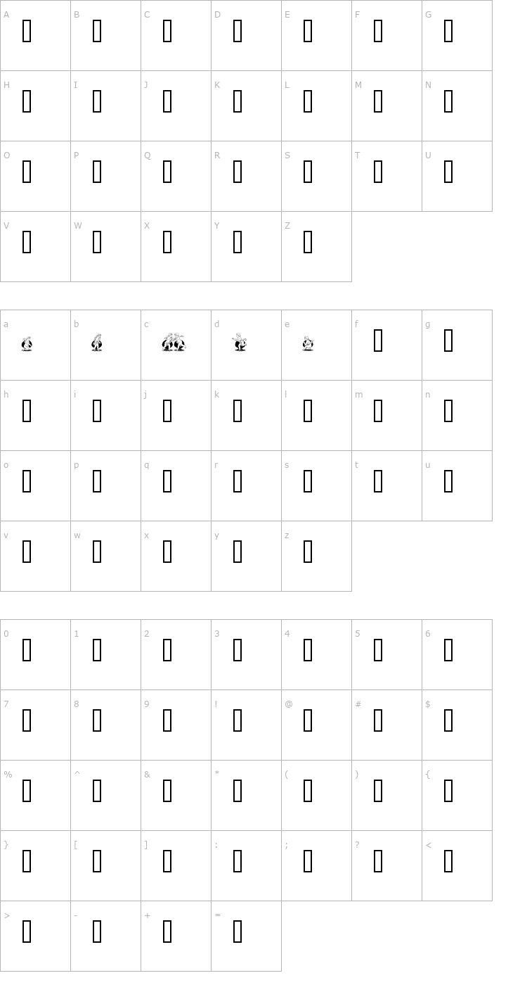 Character Map Engle Font