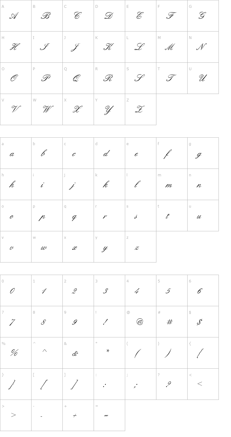 Character Map EnglischeSchT Font