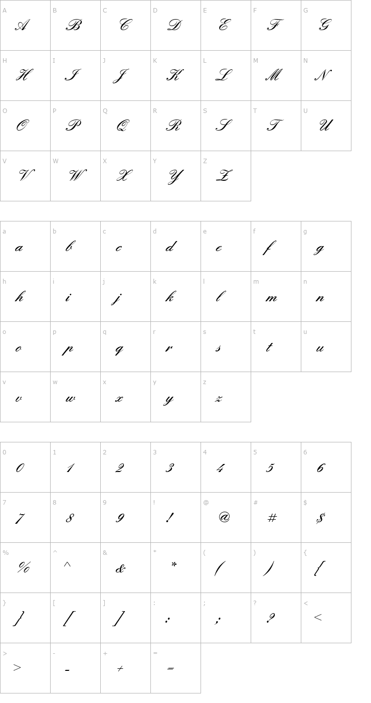Character Map EnglischeSchTDemBol Font