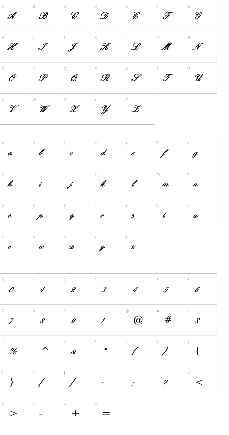 Character Map English Bold Font