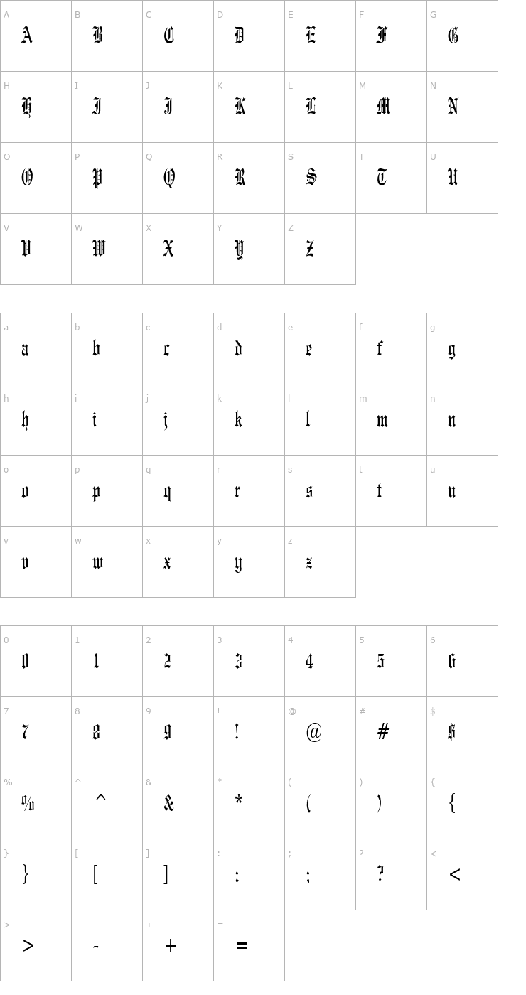 Character Map Engraved Thin Normal Font
