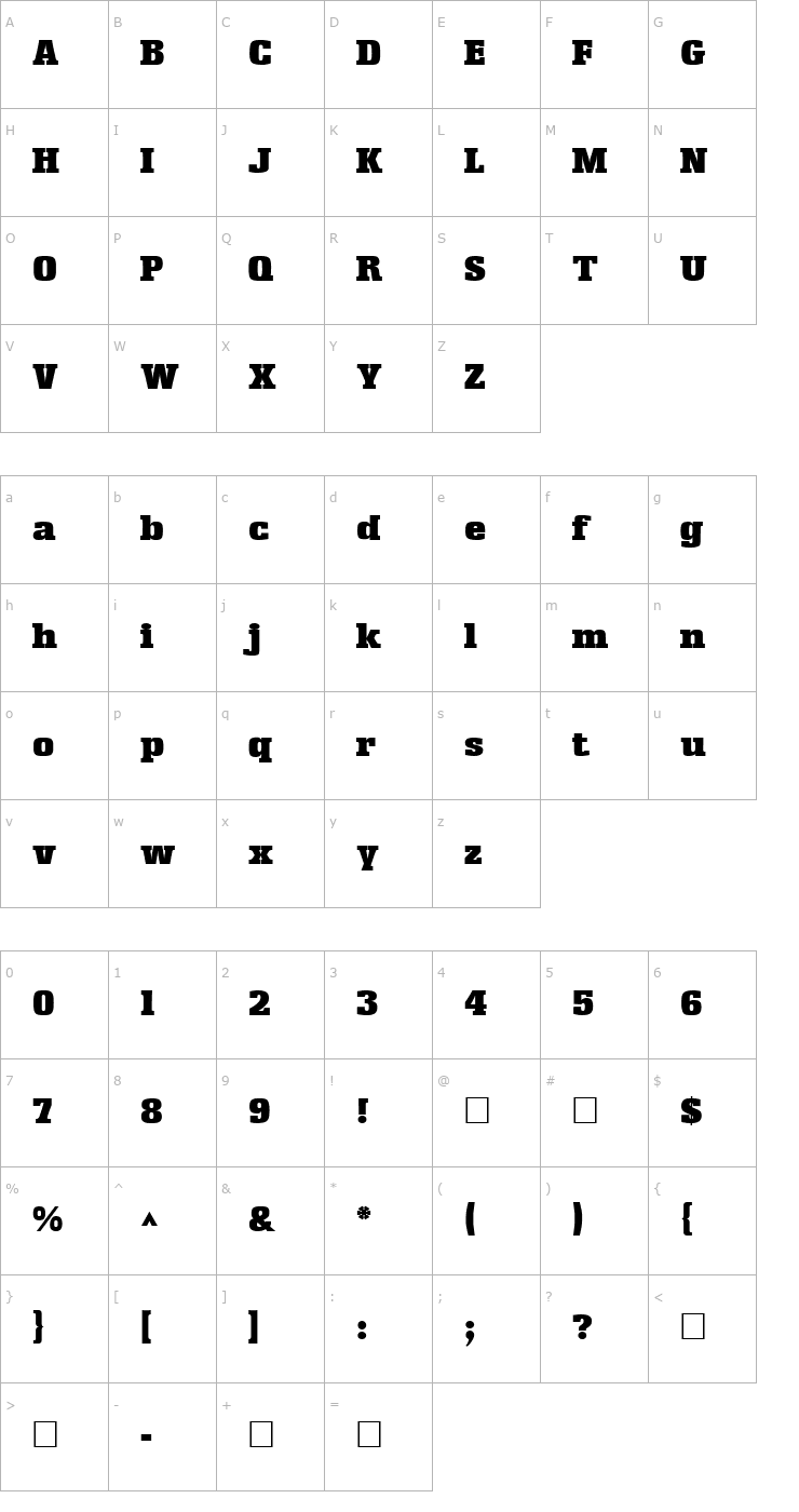 Character Map Entrez Regular Font