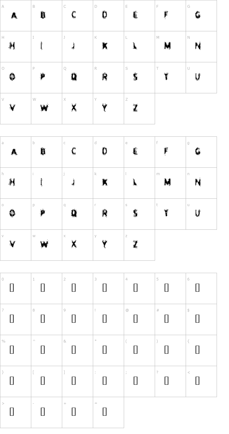 Character Map Entropy Font