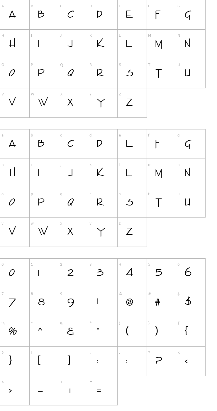 Character Map Enview Normal Font
