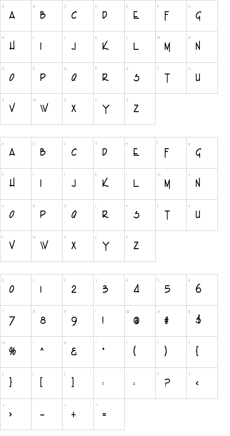 Character Map Enview Thin Bold Font