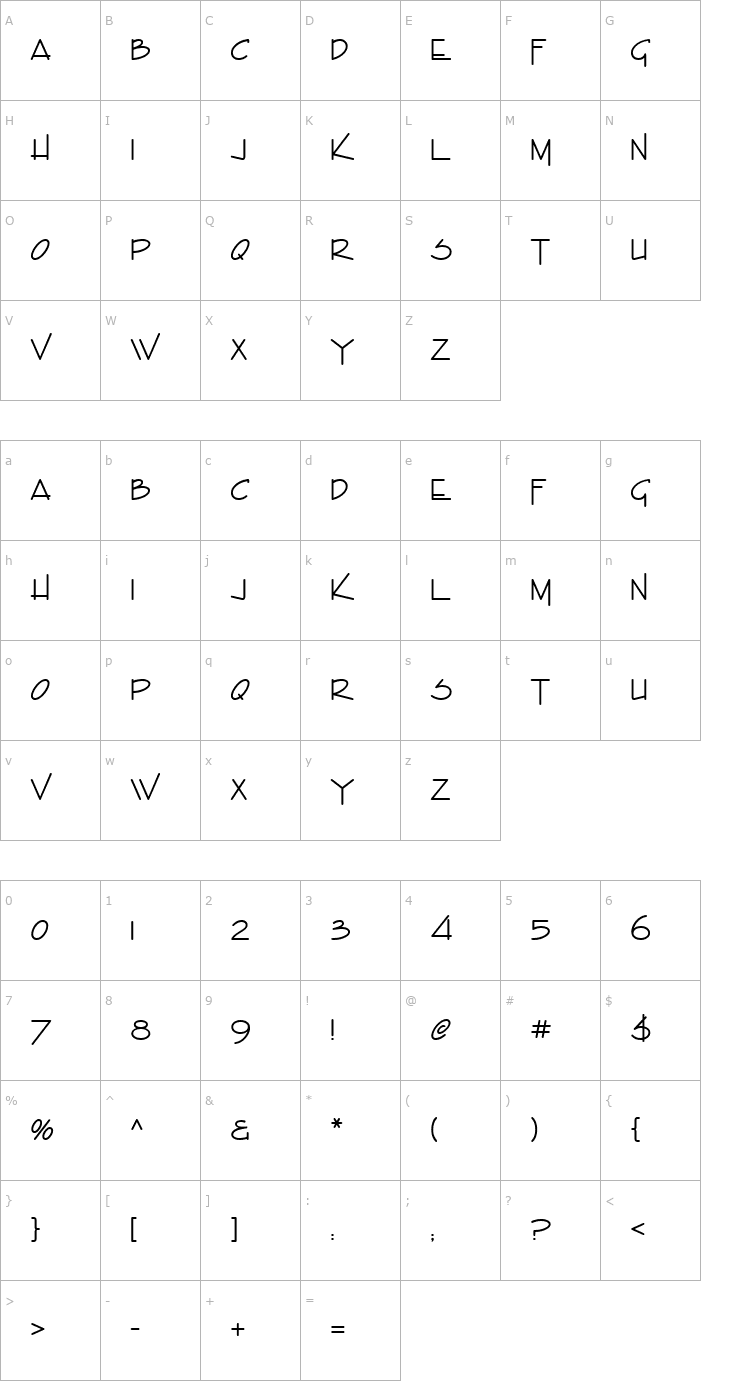 Character Map Enviro ICG Font