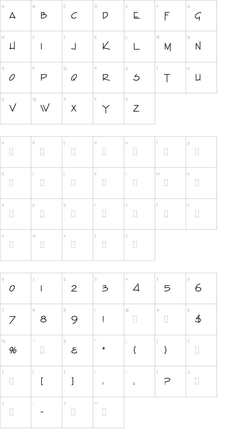 Character Map EnviroPlain Font