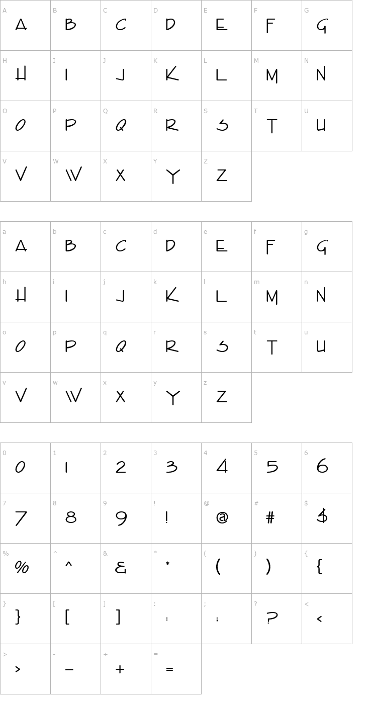 Character Map Envision Font