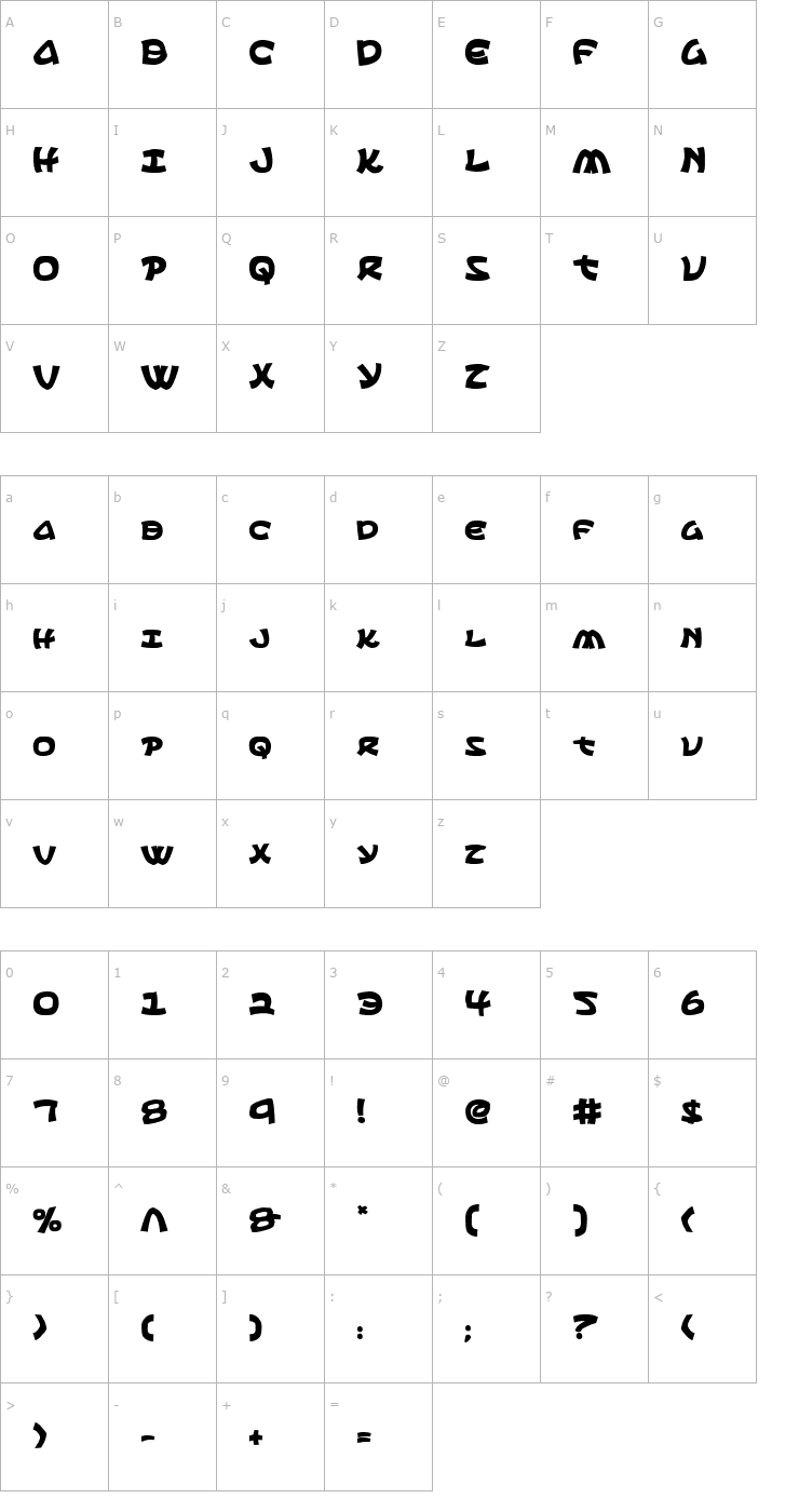 Character Map Ephesian Bold Font