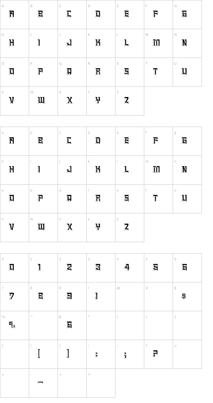 Character Map Epitaph Font