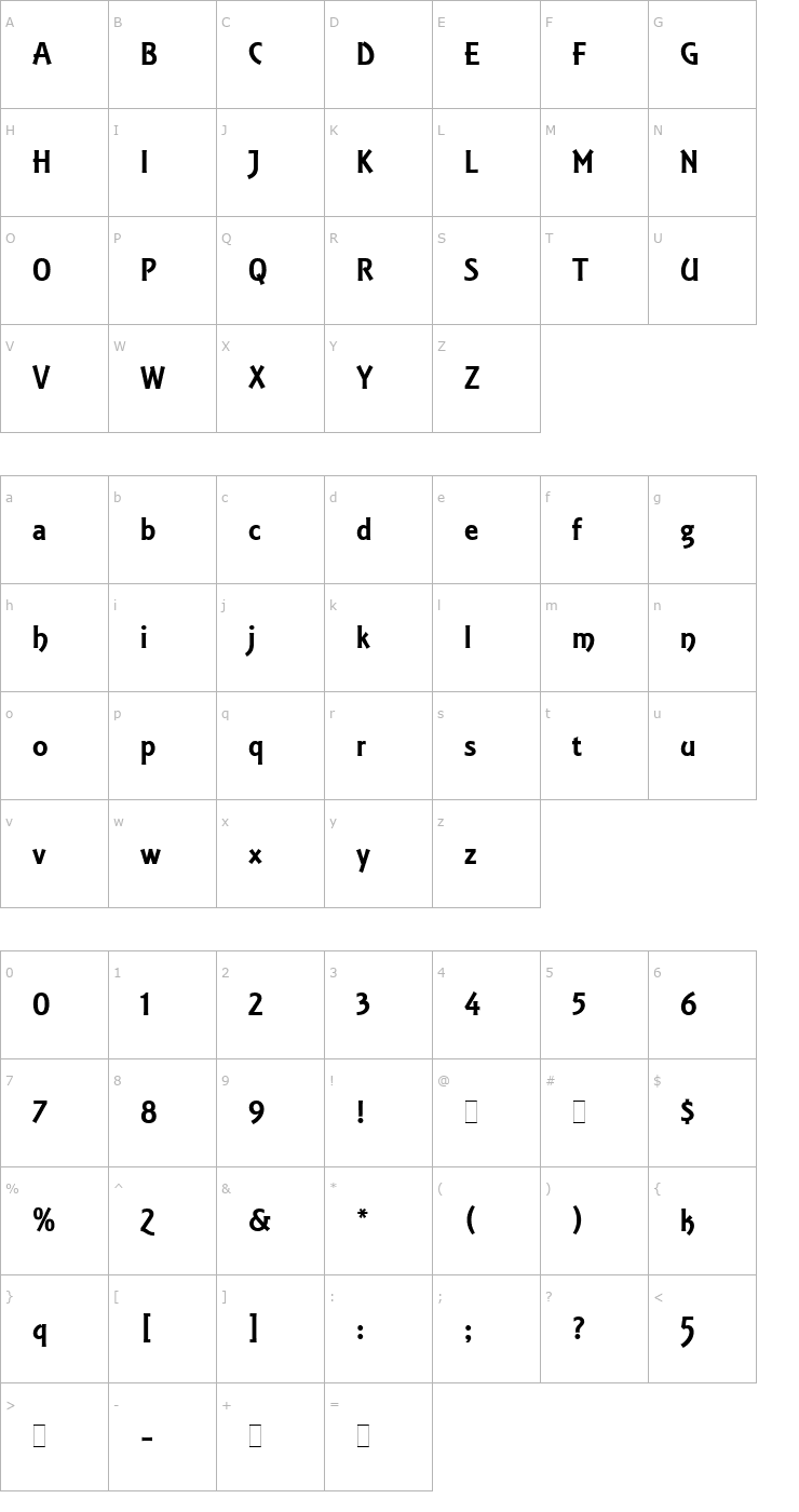 Character Map Equinox LET Font