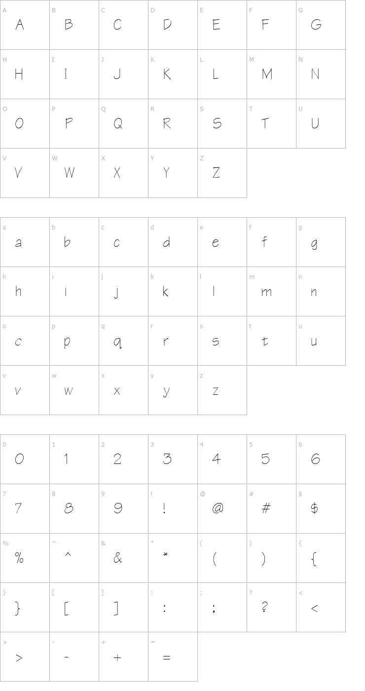 Character Map ER Architect 1251 Font