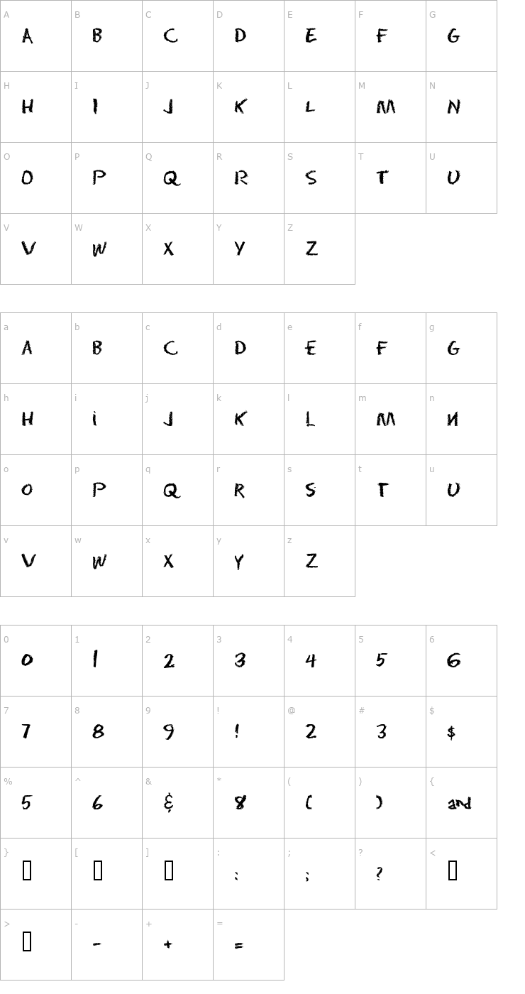 Character Map Eraser Dust Font