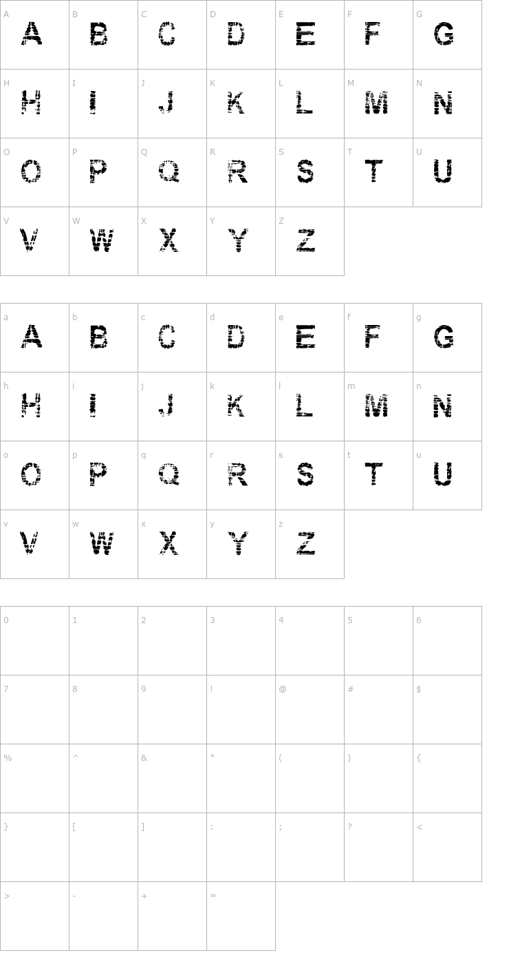 Character Map Eraser Font