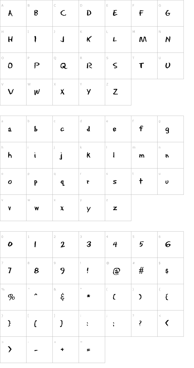 Character Map EraserDust Font