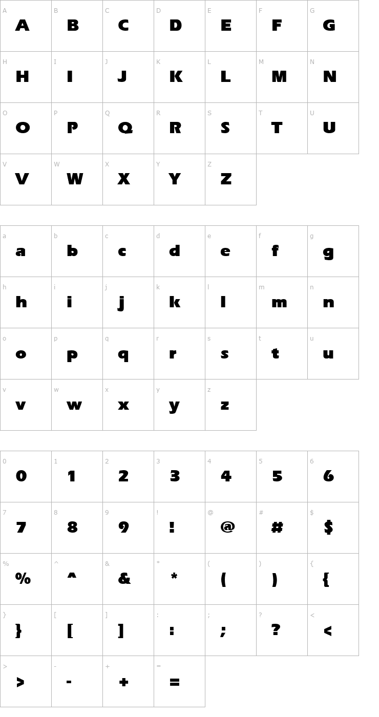 Character Map ErgoeBlack Font