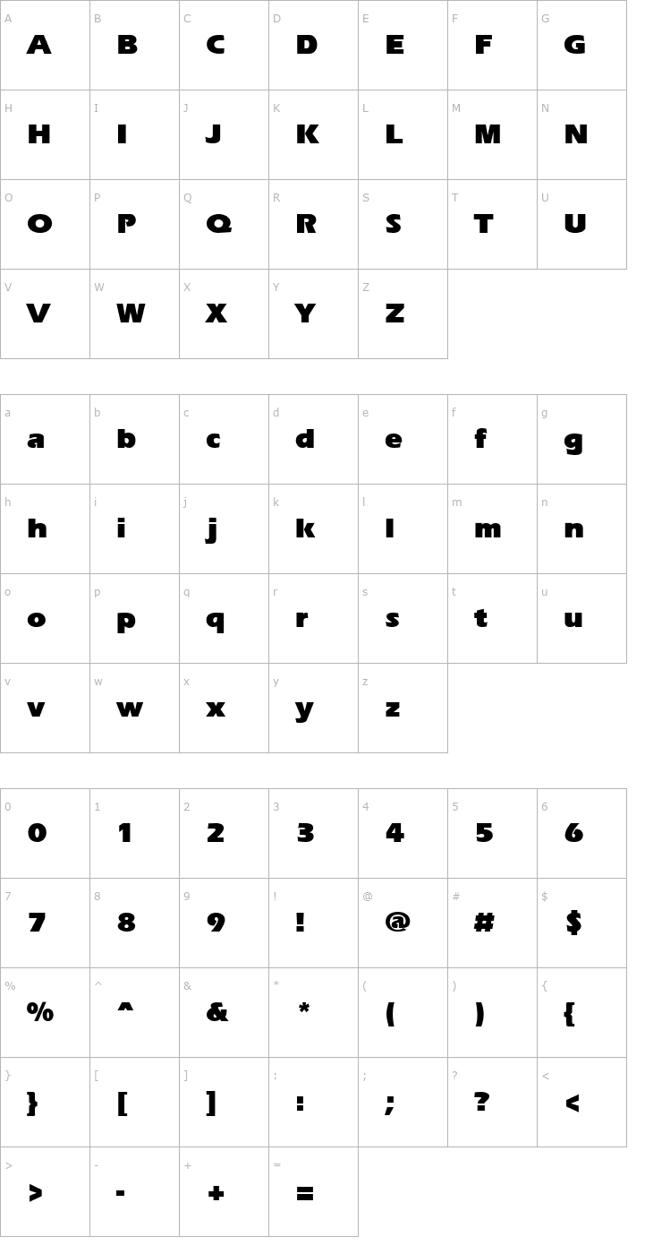 Character Map ErgoeBlack Regular Font