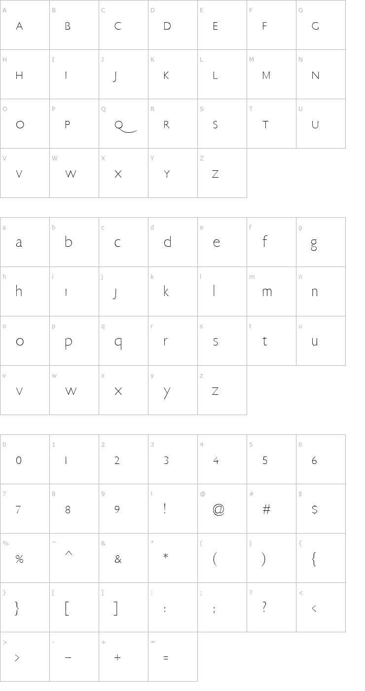 Character Map EricSans Font