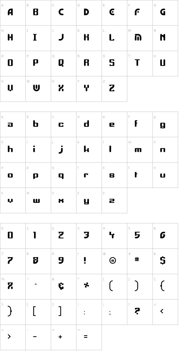 Character Map Esboki Font