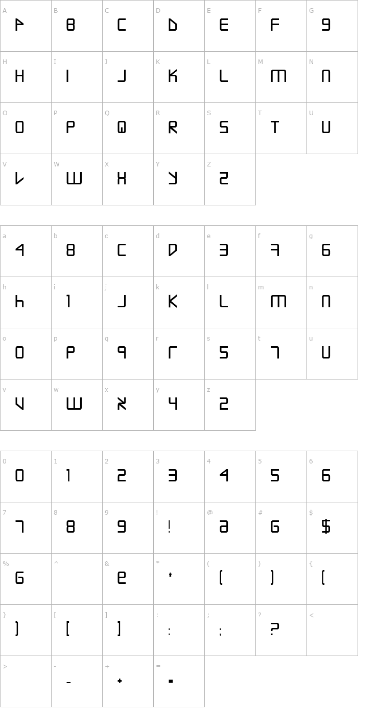 Character Map Escape Artist Bold Font