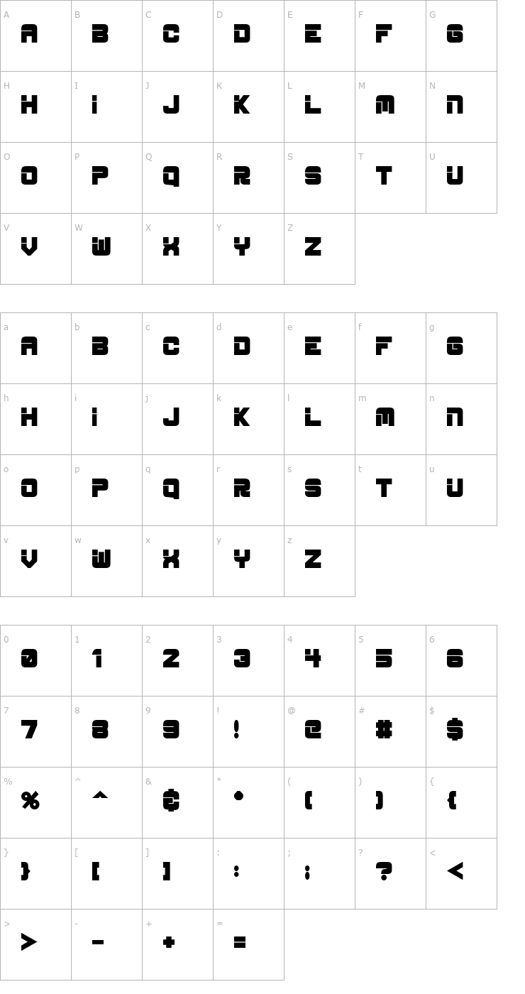 Character Map ESP_Bold Font
