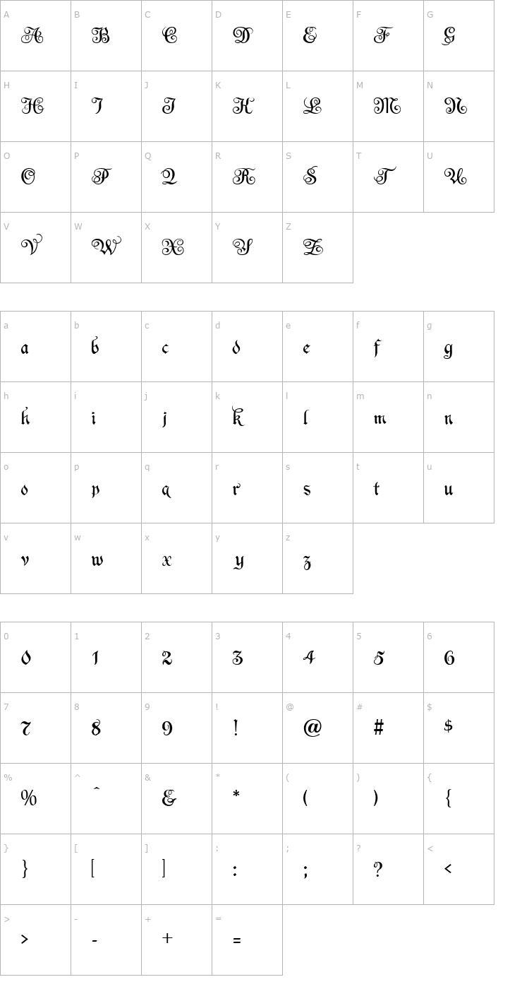Character Map Espania Normal Font