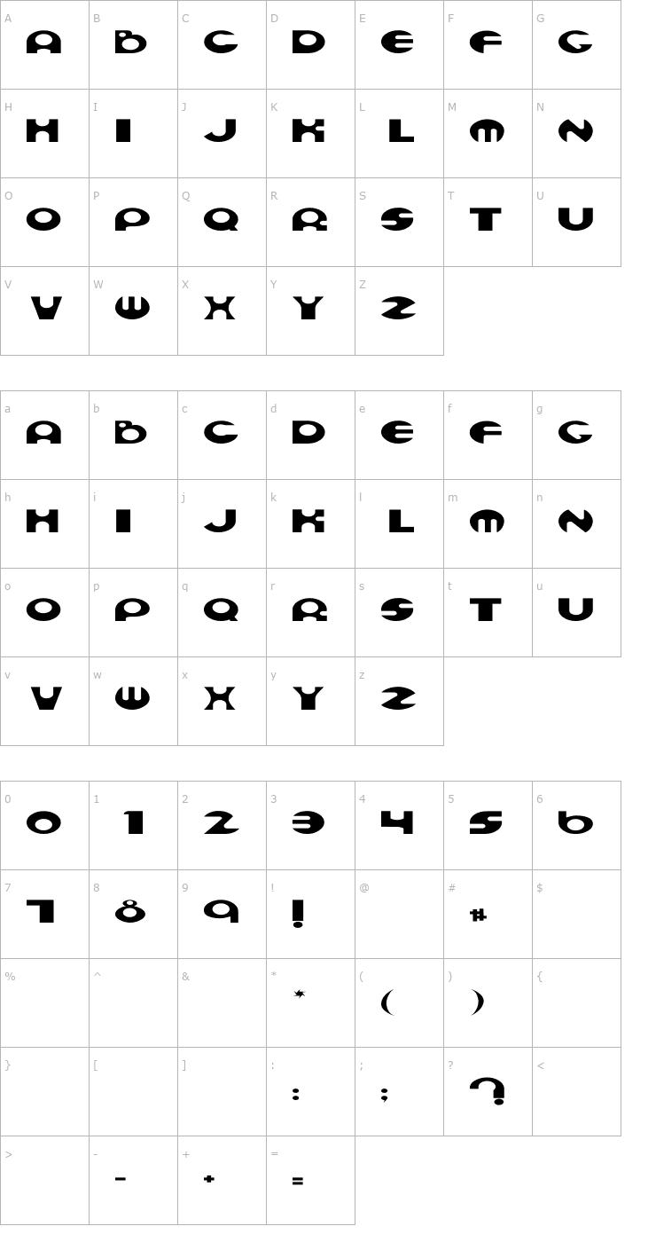 Character Map Espheres Ex Font