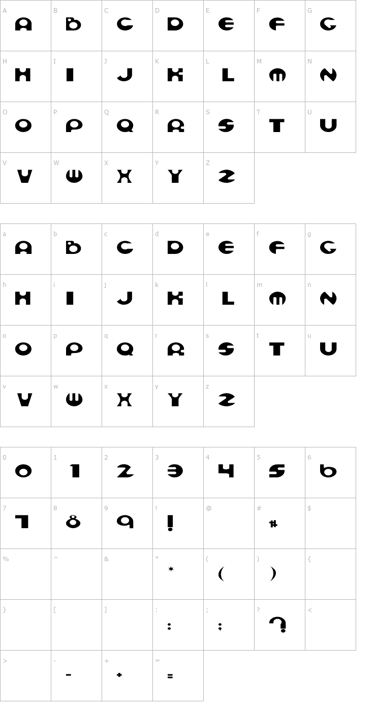 Character Map Espheres Wd Font