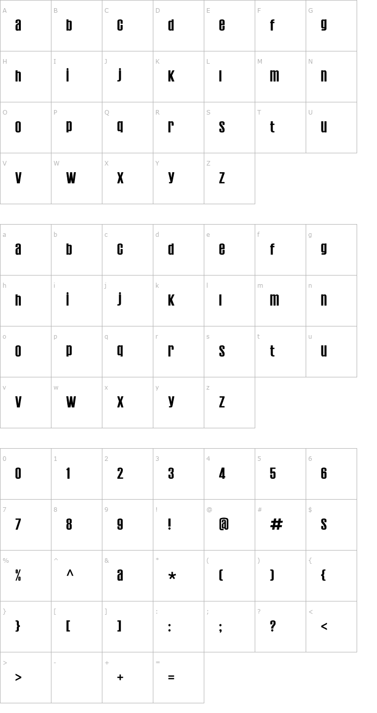 Character Map Establo Font