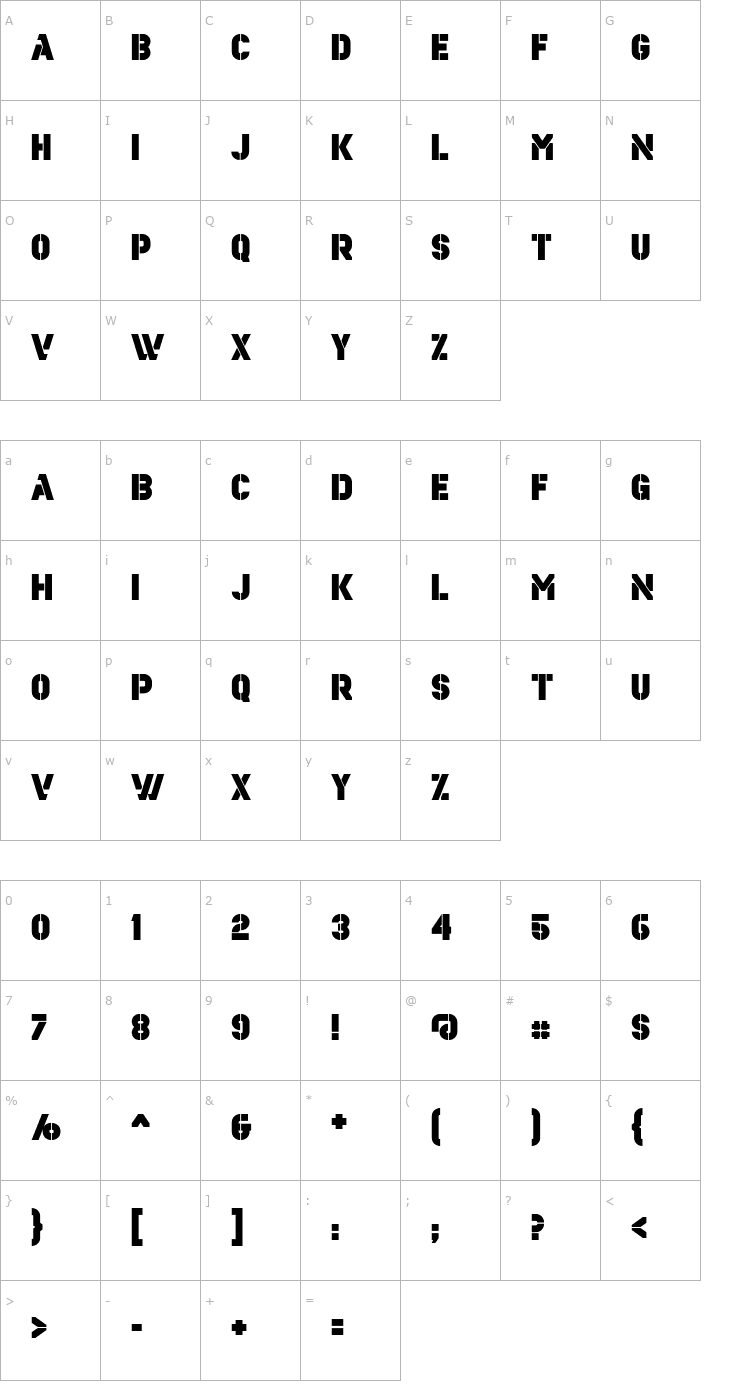 Character Map Estenceler SemiBold Font