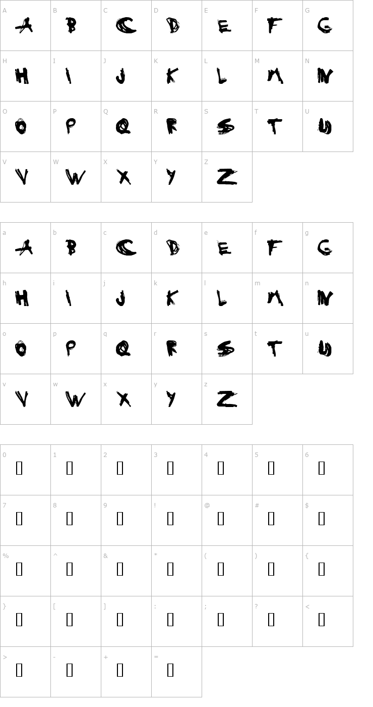 Character Map Estuque Font