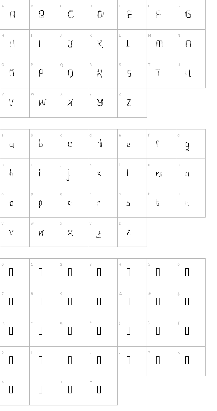Character Map etchAsketch Font