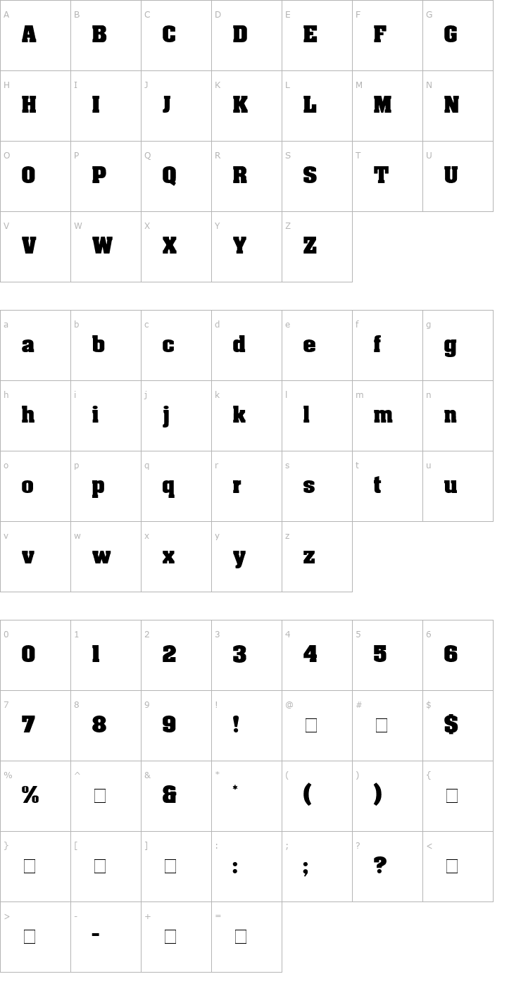 Character Map Euphemia Display SSi Font