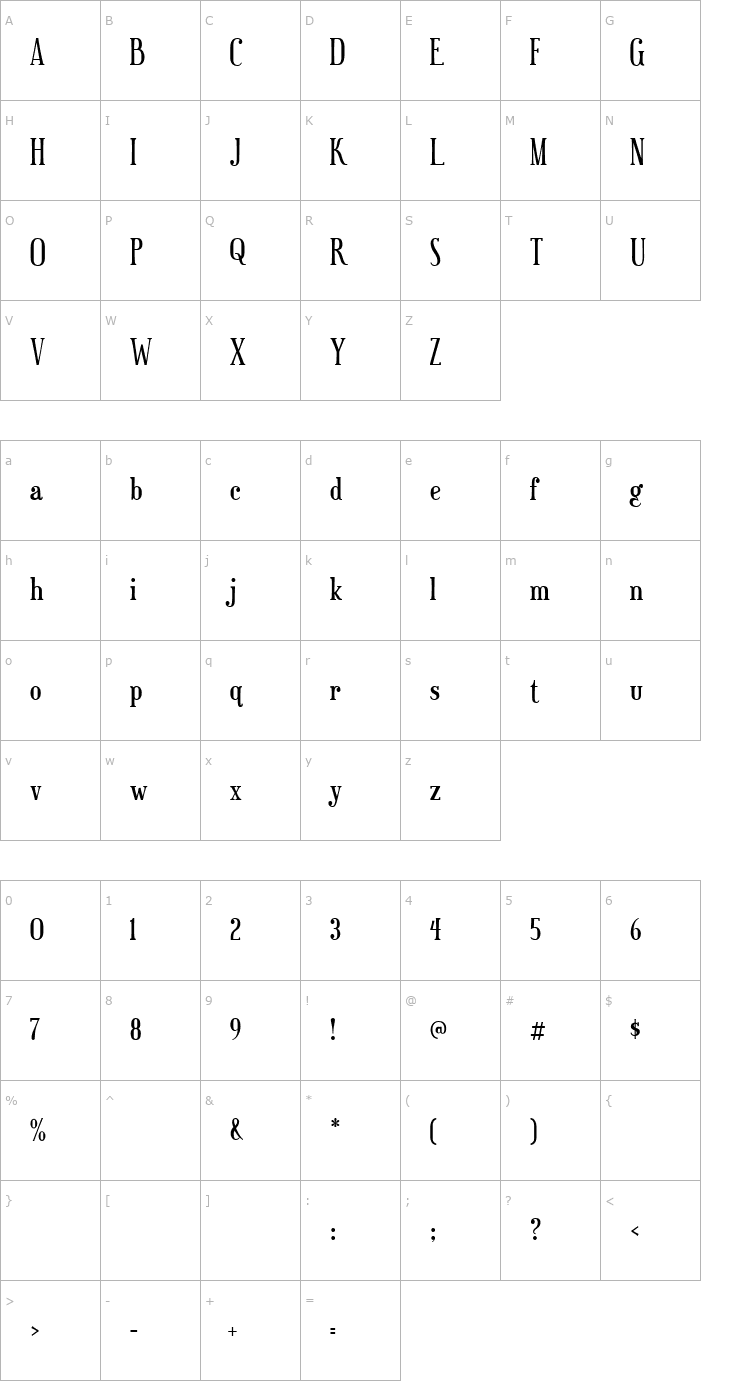 Character Map Euphorigenic Font