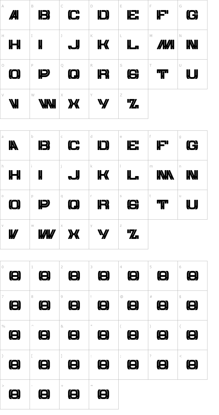 Character Map EUROW Font