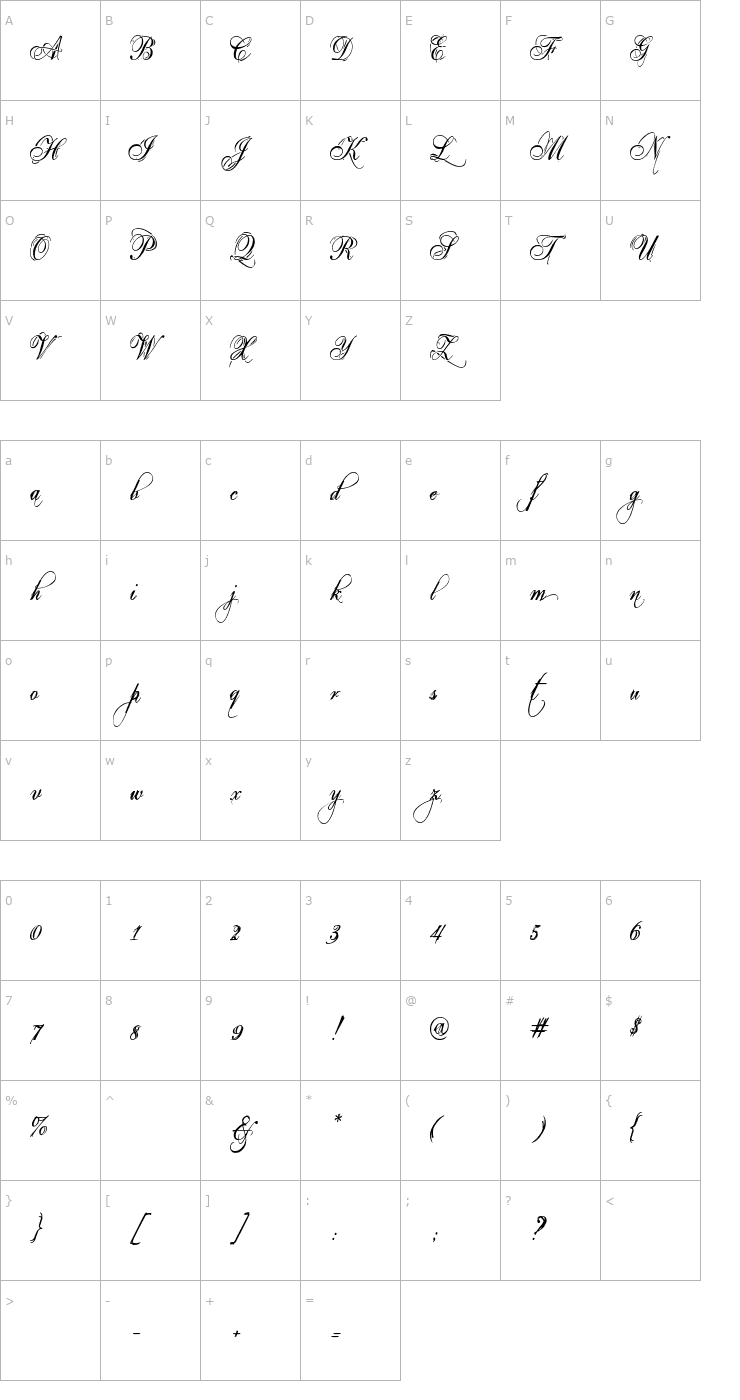 Character Map Eutemia Font