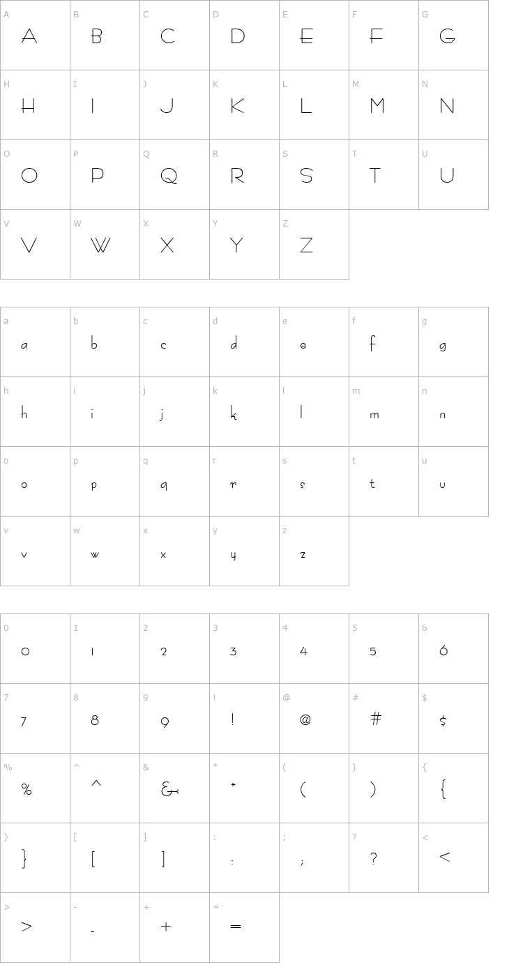 Character Map Euterpe Font