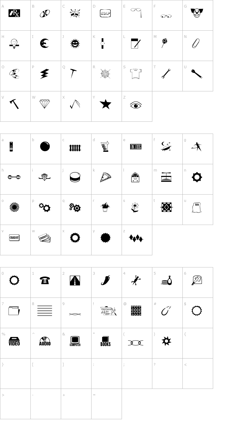 Character Map Even More Dings JL Font