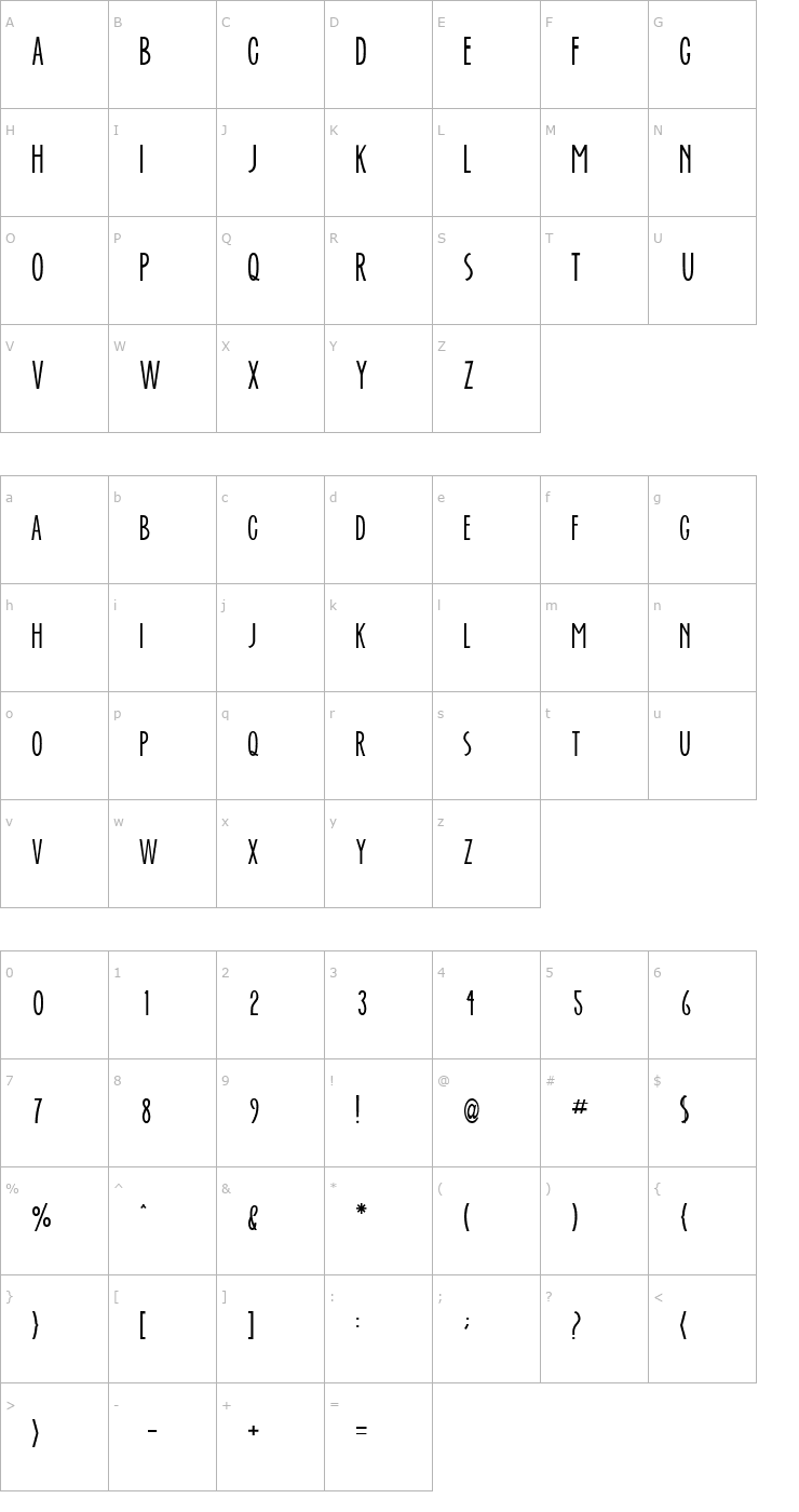 Character Map Ever After Font