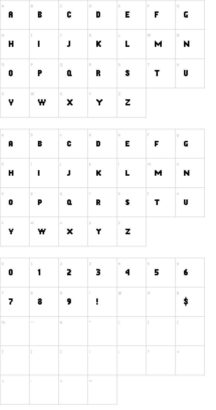 Character Map Everette Font